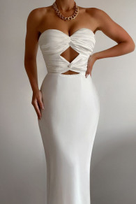 Γυναικείο φόρεμα σατέν LT6161 άσπρο