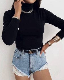 Γυναικεία μπλούζα  με ζιβάγκο AR3103 μαύρο