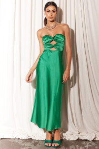 Γυναικείο φόρεμα σατέν LT6161 πράσινο