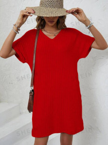 Γυναικείο χαλαρό φόρεμα 306565 κόκκινο