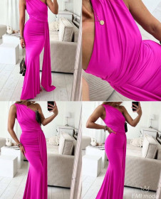 Γυναικείο μακρύ κομψό φόρεμα LT6223 φούξια