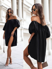 Γυναικείο χαλαρό φόρεμα A1920 μαύρο