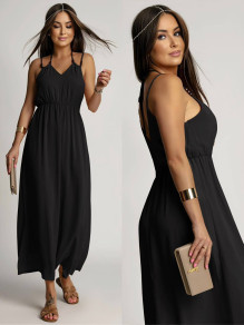 Γυναικείο μακρύ φόρεμα A1919 μαύρο