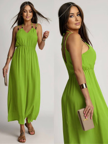 Γυναικείο μακρύ φόρεμα A1919 ανοιχτό πράσινο
