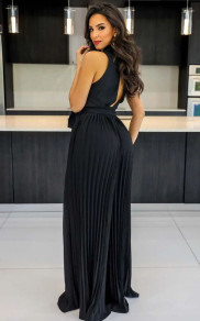 Γυναικεία ολόσωμη φόρμα σολέι S5949 μαύρη
