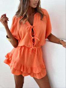 Γυναικεία σορτς ολόσωμη φόρμα LT9667 πορτοκαλί
