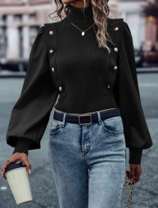 Γυναικεία μπλούζα με ζιβάγκο B7218 μαύρο
