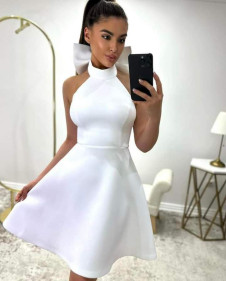 Γυναικείο μίντι φόρεμα 9023 άσπρο
