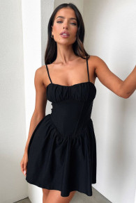 Γυναικείο φόρεμα μίνι L9026 μαύρο