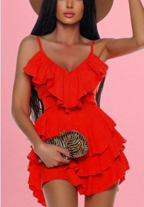 Γυναικείο φόρεμα μίνι L9028 κόκκινο