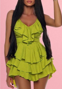 Γυναικείο φόρεμα μίνι L9028 ανοιχτό πράσινο