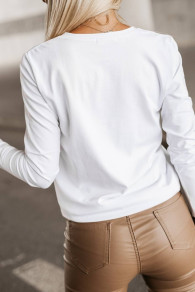 Γυναικεία μπλούζα με επιγραφή P5575 άσπρο