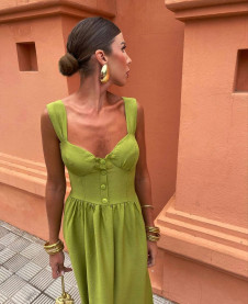Γυναικείο μακρύ φόρεμα LT6707 πράσινο