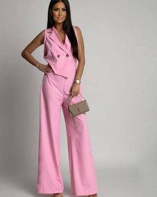Γυναικεία κομψή ολόσωμη φόρμα E4998 ροζ