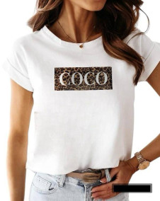Γυναικείο κοντομάνικο coco P5667 άσπρο