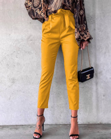 Γυναικείο ψηλόμεσο παντελόνι K201201 κίτρινο