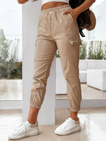 Γυναικείο παντελόνι με τσέπες K99929 μπεζ