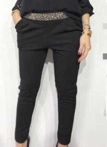 Γυναικείο κομψό παντελόνι X2498 μαύρο