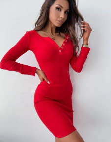 Γυναικείο κοντό εφαρμοστό φόρεμα EM1511 κόκκινο