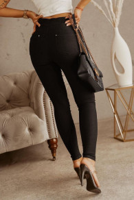 Γυναικείο ελαστικό παντελόνι K18831 μαύρο