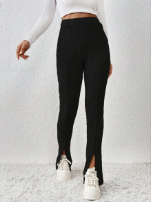 Γυναικείο casual παντελόνι με σκισίματα 13418 μαύρο