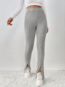 Γυναικείο casual παντελόνι με σκισίματα 13418 γκρι