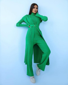 Γυναικείο σετ 3 τεμαχίων ζιβάγκο, παντελόνι, κάπα MB1007 πράσινο