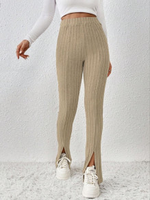 Γυναικείο casual παντελόνι με σκισίματα 13418 μπεζ