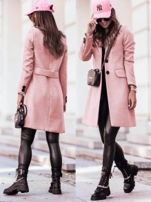 Γυναικείο κομψό παλτό K61523 ροζ