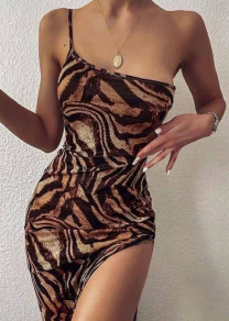 Γυναικείο τιγρέ φόρεμα J6126