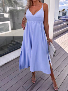 Γυναικείο μακρύ φόρεμα K8619 γαλάζιο