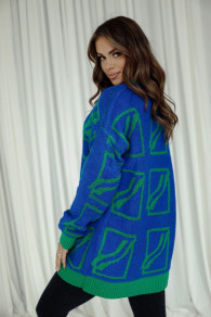 Γυναικείο εντυπωσιακό πουλόβερ BS0277 μπλε