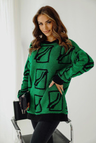 Γυναικείο εντυπωσιακό πουλόβερ BS0277 πράσινο