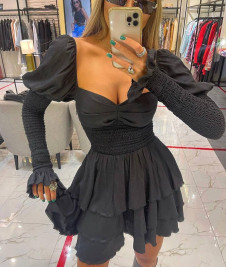 Γυναικείο φόρεμα με ντεκολτέ σε σχήμα καρδιάς NI0886 μαύρο