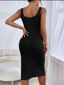Γυναικείο ριπ φόρεμα με σκίσιμο 9701345 μαύρο