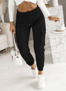 Γυναικείο παντελόνι με τσέπες K99229 μαύρο