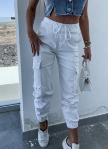 Γυναικείο παντελόνι με τσέπες K99229 άσπρο