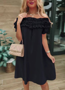 Γυναικείο φόρεμα με ανοιχτούς ώμους X6503 μαύρο