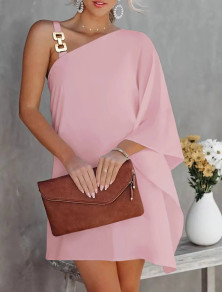 Γυναικείο εντυπωσιακό φόρεμα A0970 ροζ