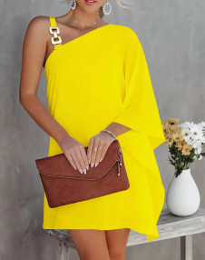 Γυναικείο εντυπωσιακό φόρεμα A0970 κίτρινο