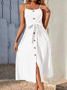 Γυναικείο μίντι φόρεμα X6505 άσπρο