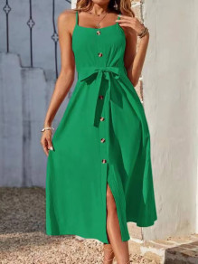 Γυναικείο μίντι φόρεμα X6505 πράσινο