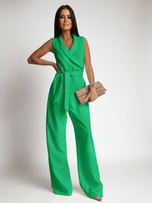 Γυναικεία κομψή  ολόσωμη φόρμα A0947 πράσινο