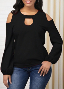 Γυναικεία εντυπωσιακή μπλούζα J55010 μαύρη