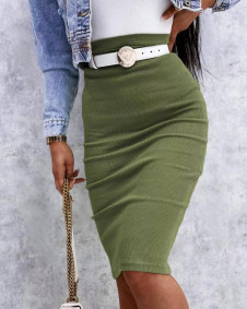 Γυναικεία φούστα ριμπ YY70102 πράσινο