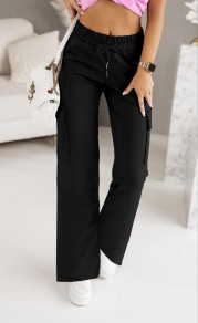 Γυναικείο χαλαρό παντελόνι K6616 μαύρο