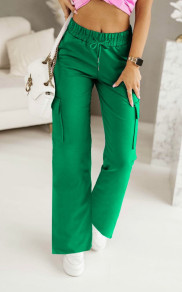 Γυναικείο χαλαρό παντελόνι K6616 πράσινο