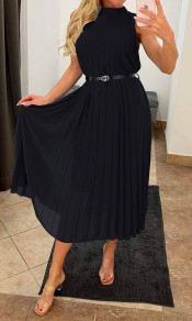 Γυναικείο σολέιγ φόρεμα A0963 μαύρο