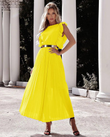 Γυναικείο μακρύ φόρεμα A0990 κίτρινο