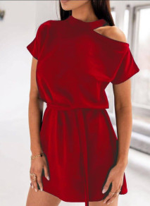 Γυναικείο ριχτό φόρεμα J7409 κόκκινο